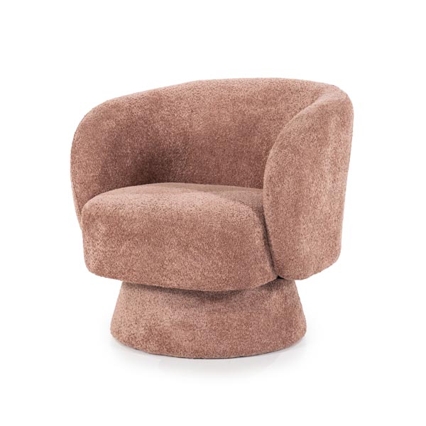 Stoffen fauteuil Balou terracotta met kolompoot By-Boo